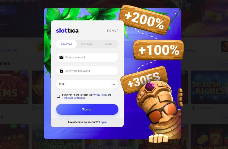 Slottica Registration